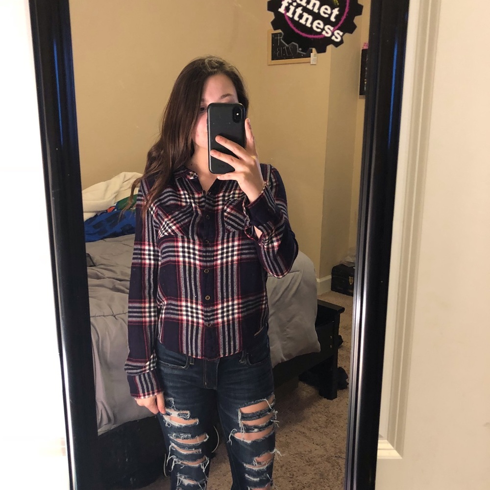 kids xlarge plaid button up